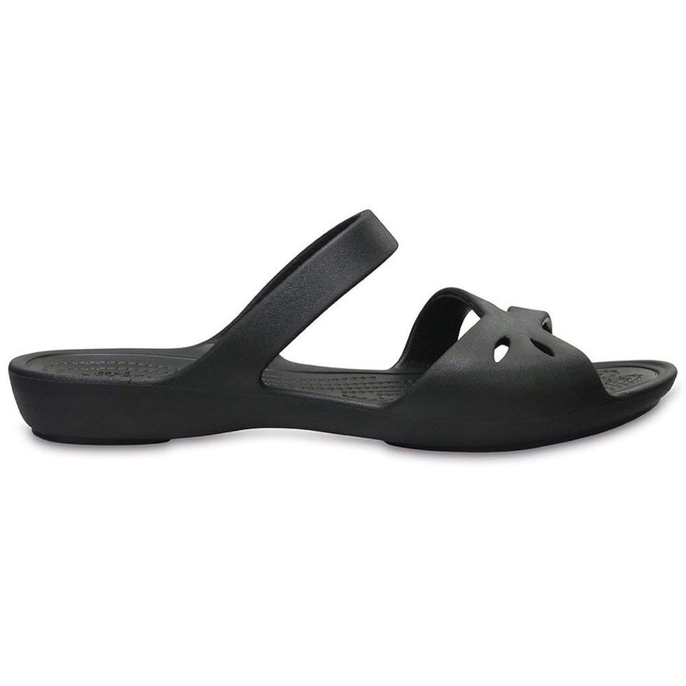 Crocs Kelli Iconic Strappy Sandals Women's Black Slide Sandals Sz 5